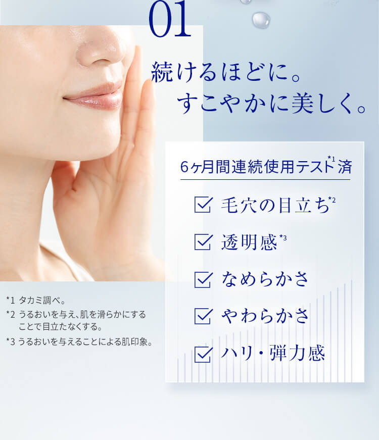 01 続けるほどに。すこやかに美しく。