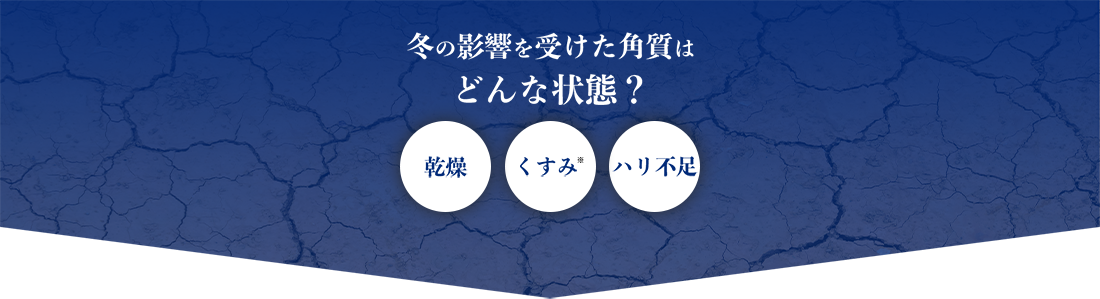 冬の影響を受けた角質はどんな状態？乾燥／くすみ／ハリ不足